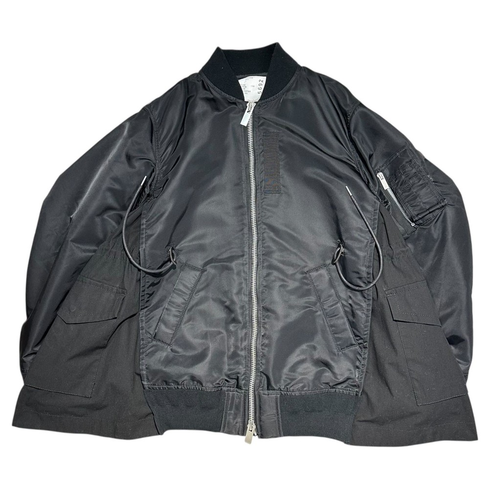 sacai 21AW Nylon Twill MA-1 Jacket Black Size 3 Used B Condition