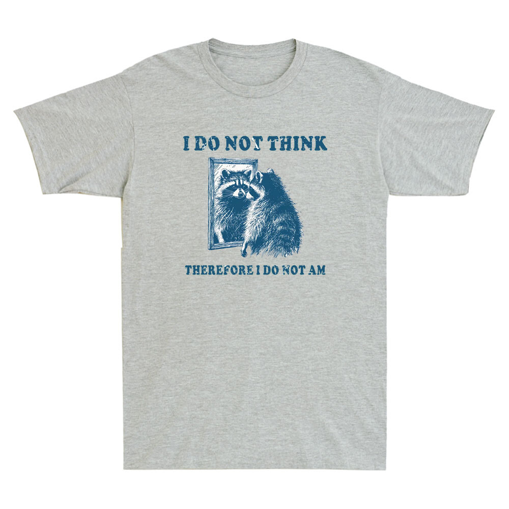 I Do Not Think Therefore I Do Not Am Raccoon Funny Pattern Vintage Men's T-Shirt