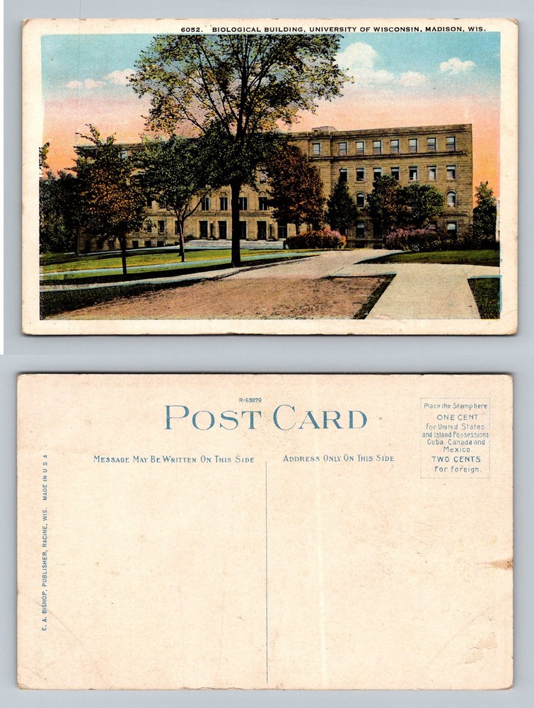 Madison, WI-Wisconsin, University Of WI Biological Building Vintage Postcard