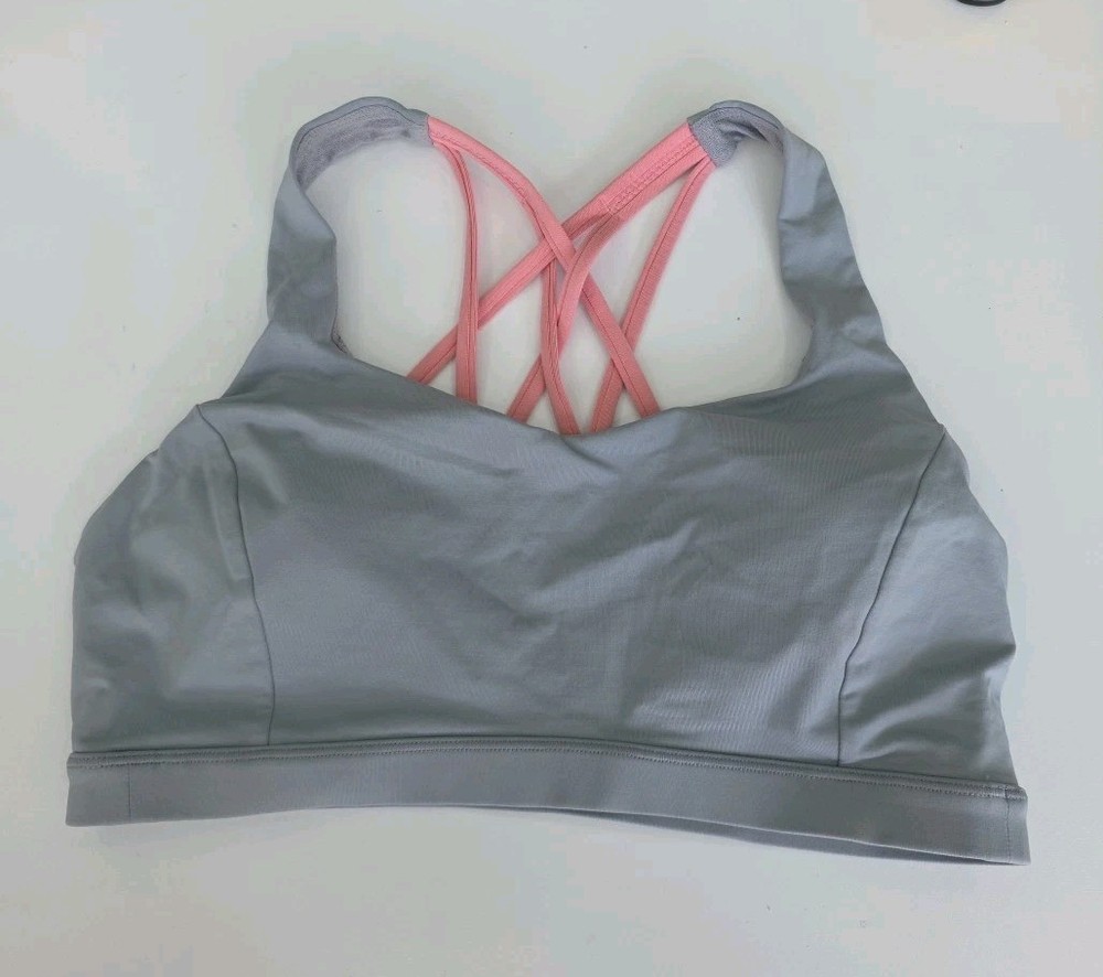 Lululemon Energy Bra Grey And Pink Straps Size 10