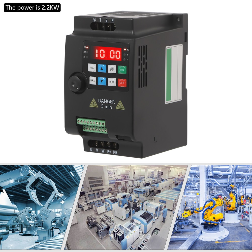 3HP 2.2KW VFD Variable Frequency Drive Inverter Converter Single to 3 Phase