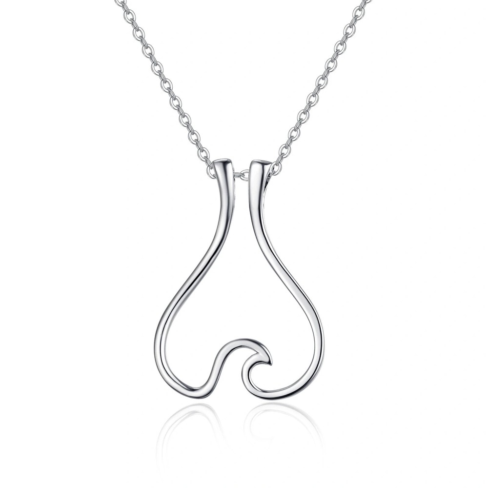 Sterling Silver Ocean Wave Ring Holder Necklace Nautical Jewelry