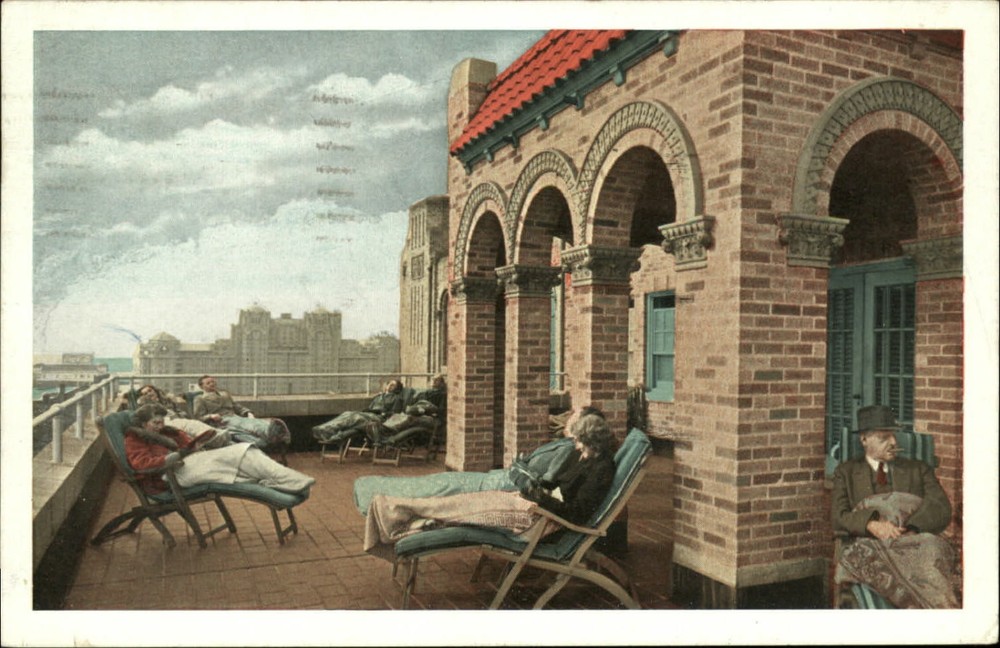Senator Hotel Ocean Sun Deck Atlantic City New Jersey ~ 1940 postcard