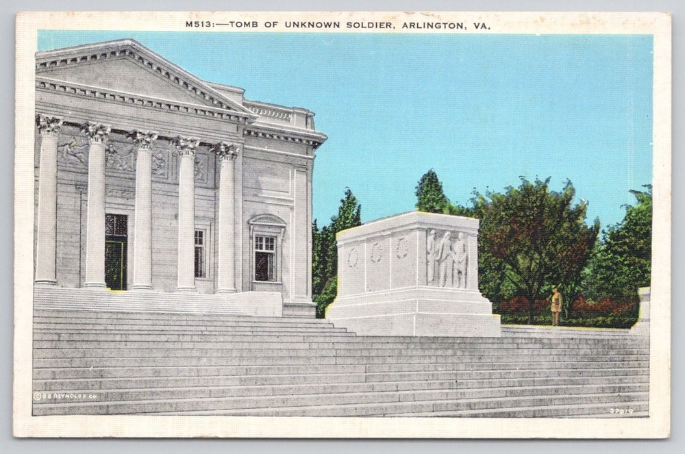 Tomb of Unknown Soldier Arlington VA Postcard B. S. Reynolds Co. Vintage