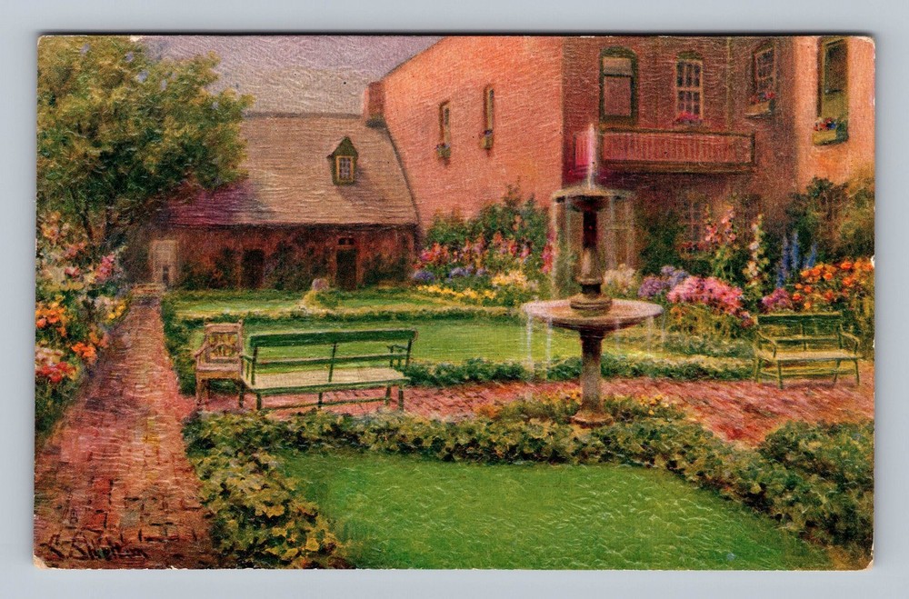 Richmond VA-Virginia Enchanted Garden Old Stone House Vintage Postcard Postal