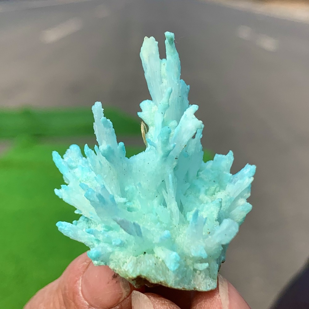 24G Natural Blue Aragonite Crystal Stone with Unique Texture