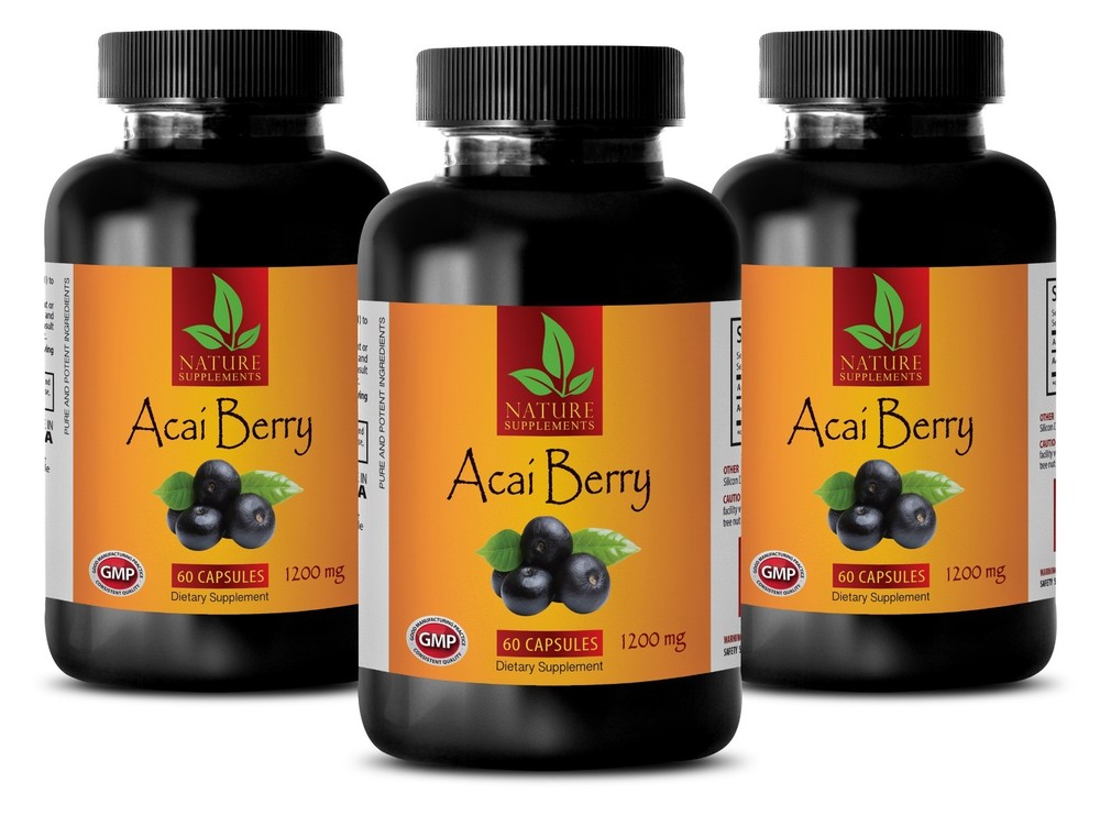 ACAI Berry 1200 Super Anti-Oxidant. Weight Management. Heart Health (3 Bottles)-image