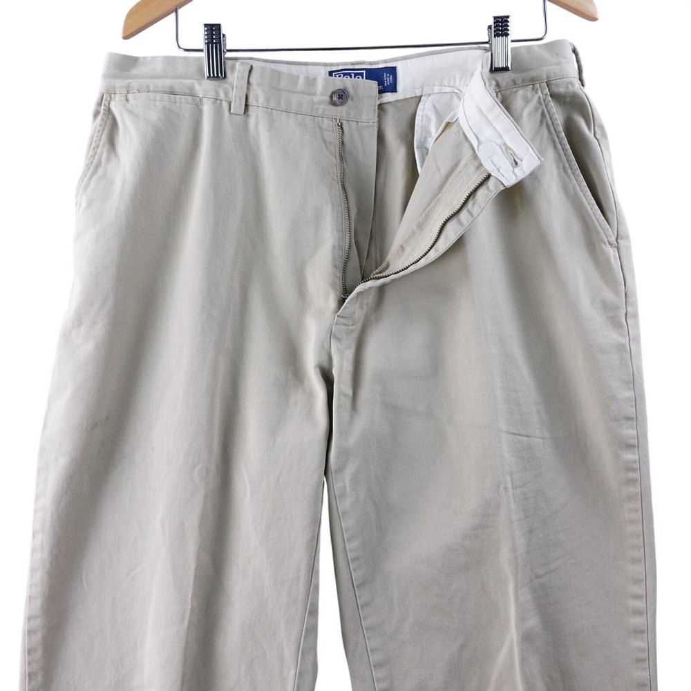 Vintage Polo Ralph Lauren Mens Classic Chino Pants Khaki Size 36x32 Straight Fit