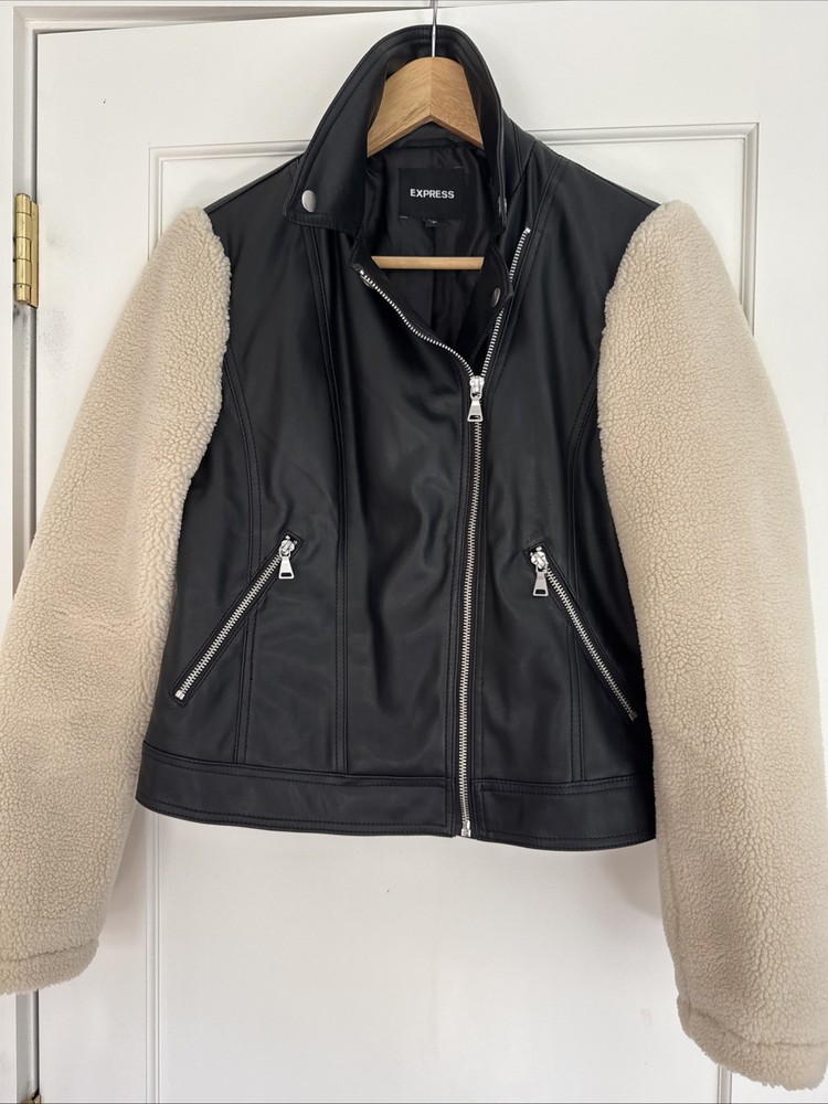 Express Women's Faux Leather Moto Jacket Size Small