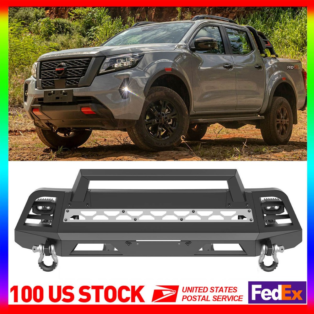 Heavy Steel Front Bumper Fits For 2022-2024 Nissan Frontier w/ 2 D-rings New