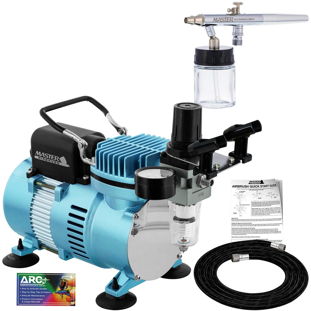 Multi-Purpose Airbrushing System Kit with Siphon Feed Dual-Action Airbrush 0....