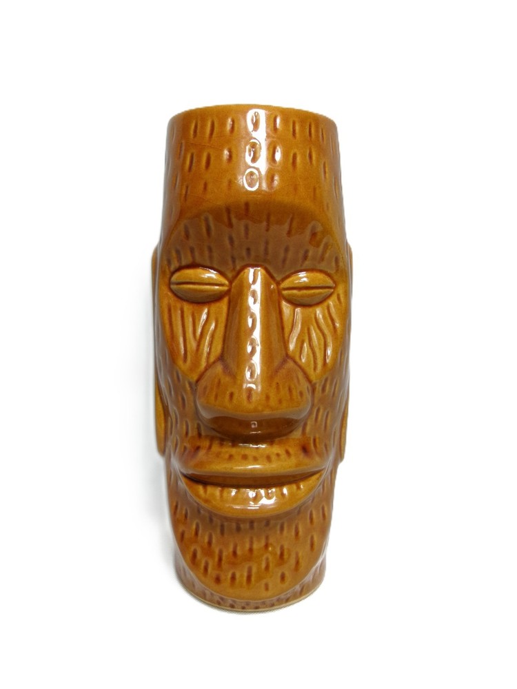Retro Vintage Glazed Ceramic Hawaiian Tiki Drinking Glass Tumbler or Vase