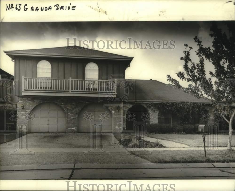 1980 Press Photo Home at 63 Granada Drive in Kenner - nob38466