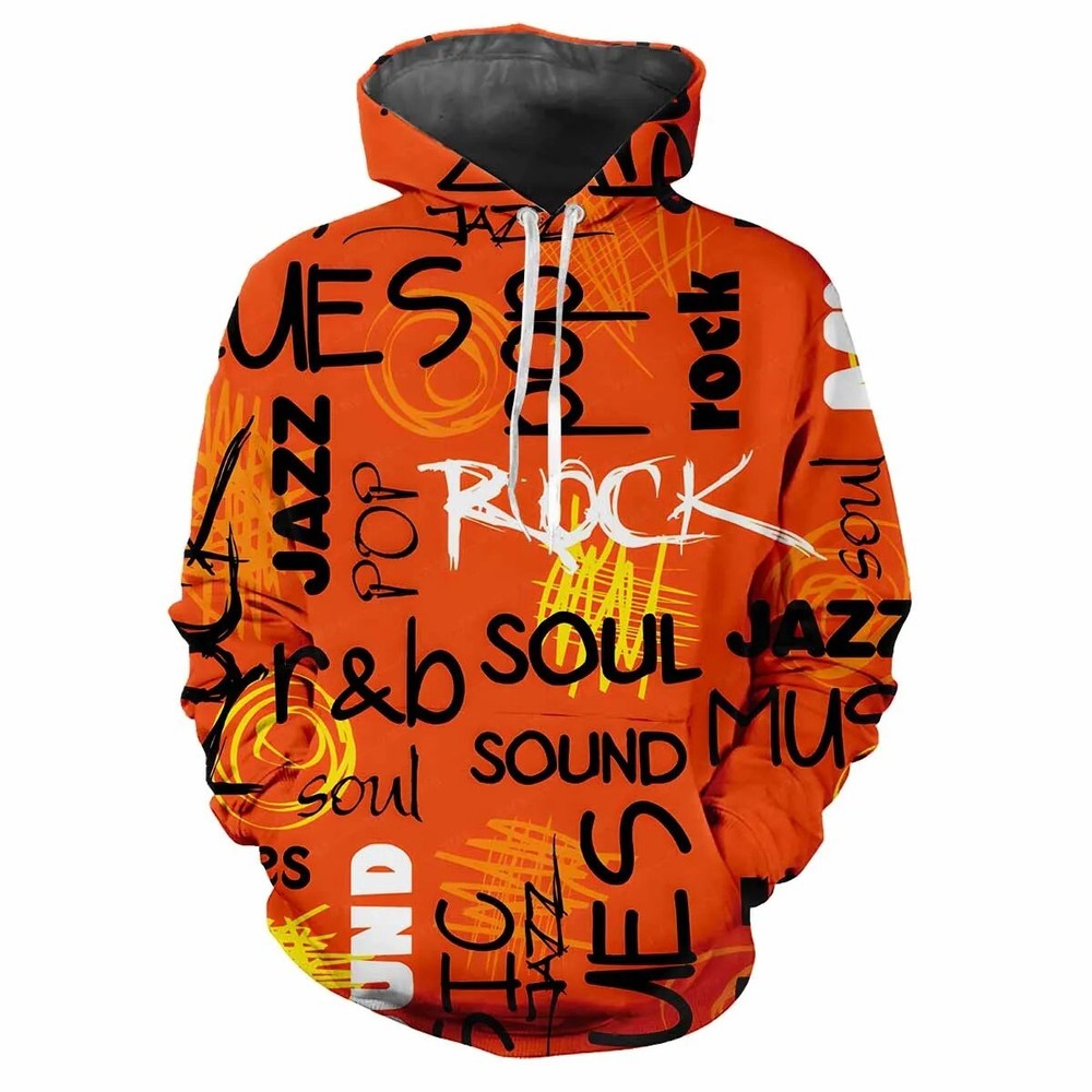 Abstract Graffiti Modern Art Young Vitality Busy Pattern Print Pullover Hoodie-image