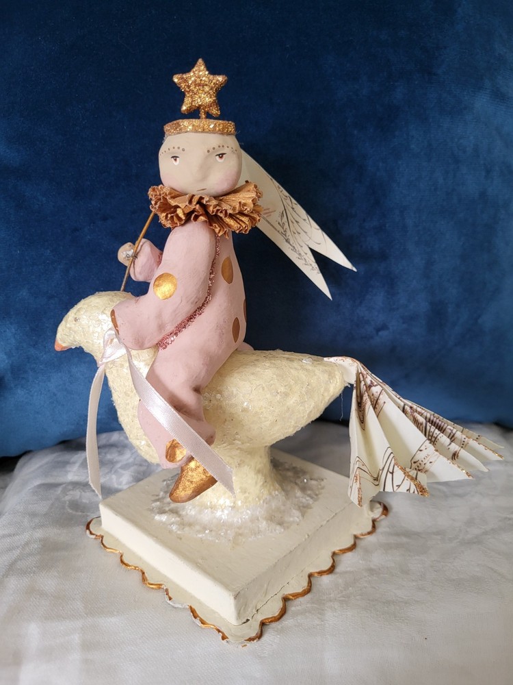 Dee Foust for Bethany Lowe Peace on Earth Angel riding dove Christmas