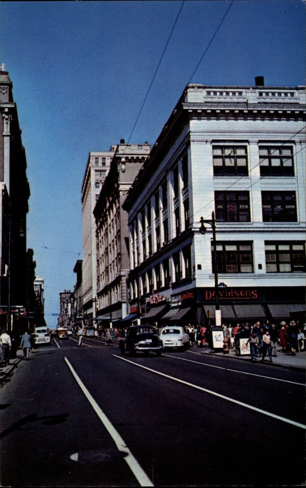 Kentucky Louisville Fourth Street ~ 1950s-60s vintage postcard sku889