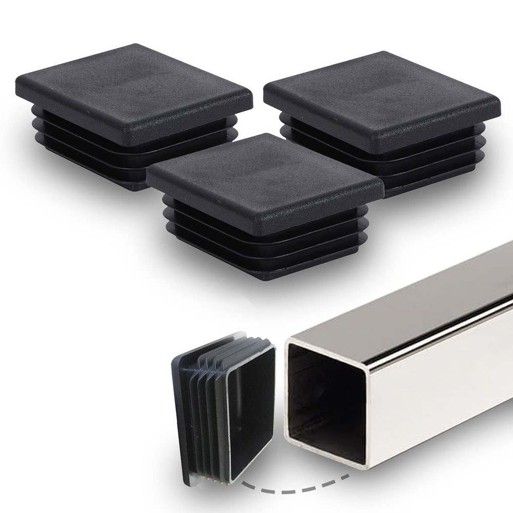 Square Rectangle Tubing Plastic End Cap Plug Pipe Tube Chair Insert Glide Covers