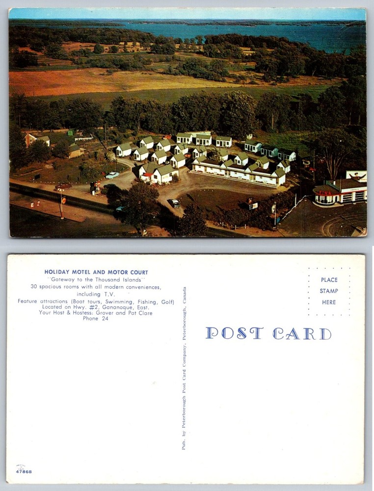 Gananoque Holiday Motel & Motor Court Postcard - Thousand Islands, Canada