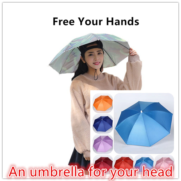 Foldable Umbrella Hat for Hiking, Fishing, Camping, Golf, and Outdoor Work – Adjustable Sun & Rain Protection Headwear