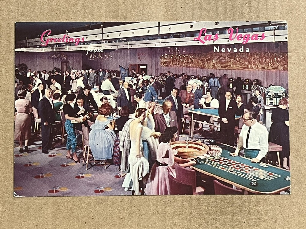 Postcard Las Vegas NV Nevada Greetings Hotel Riviera Casino Gambling Vintage PC