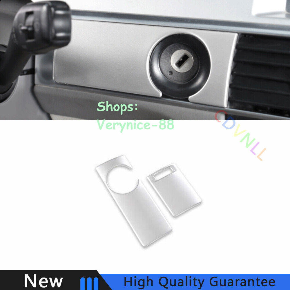 Audi A6 2005-2011 Silver Steel One-Button Start Switch Cover Trim 2pc