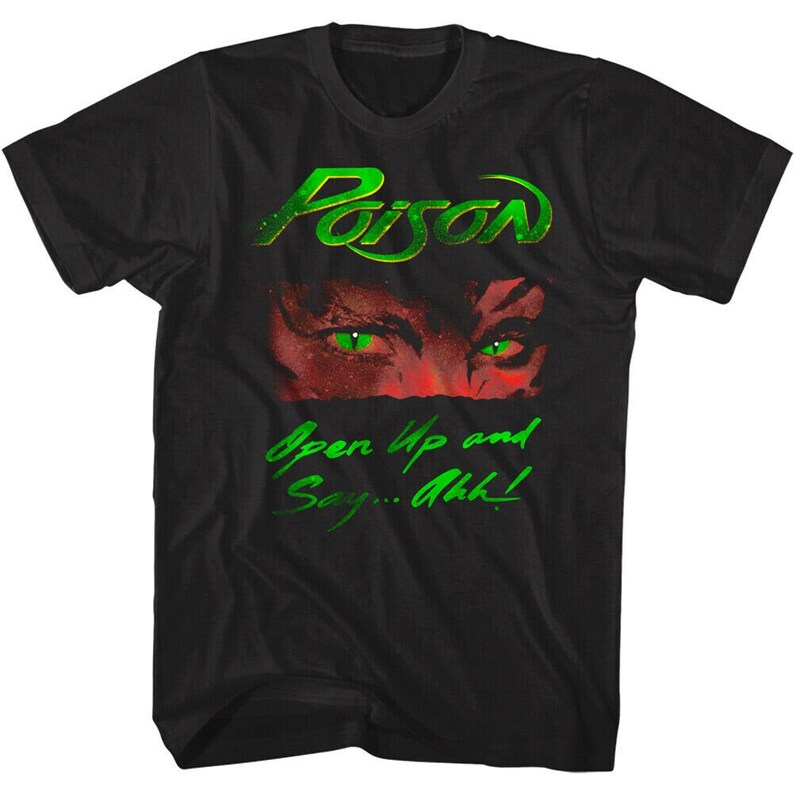 Poison Band Men's T Shirt Open Up and Say Ahh Album Graphic Tees