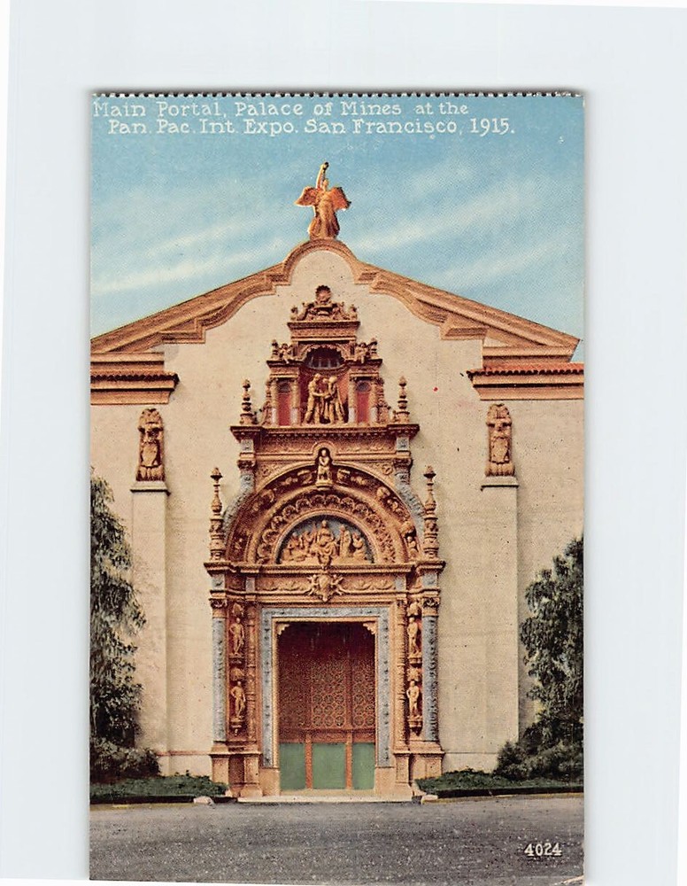 Postcard Main Portal Palace of Mines at the Pan. Pac Int. Expo California USA