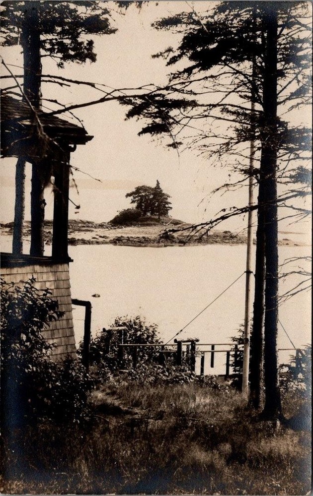 Harbor View, BOOTHBAY HARBOR, Maine Real Photo Postcard - Labbie Picture Shop
