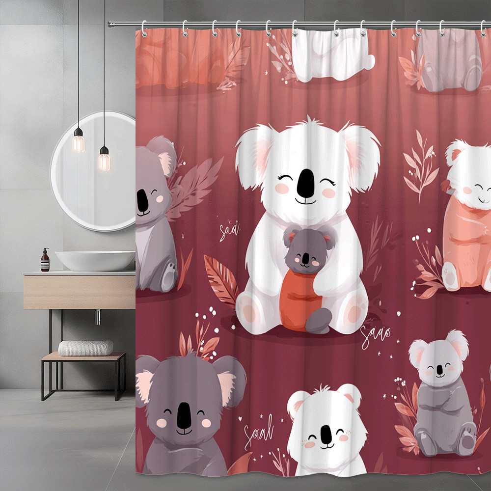 Koala Shower Curtain Cute Boho Animal Print