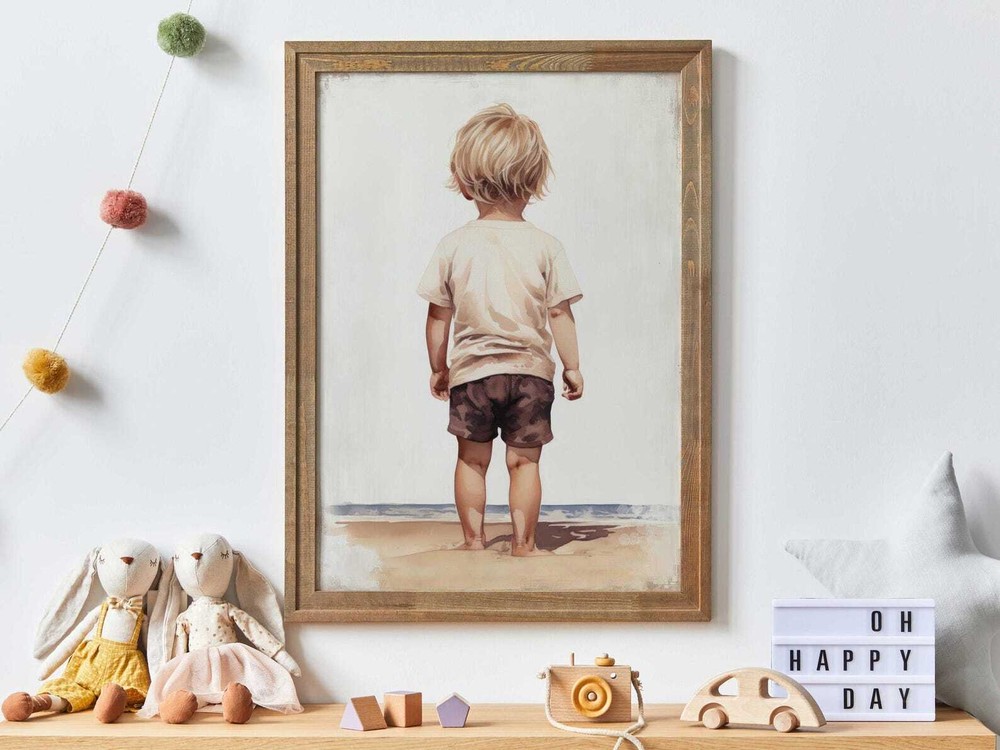 Beach Nursery Art Ocean Nursery Wall Decor Little Boy Room Decor Boy On The