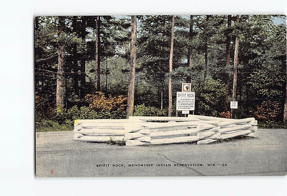 Postcard Spirit Rock Menominee Indian Reservation Wisconsin USA North America