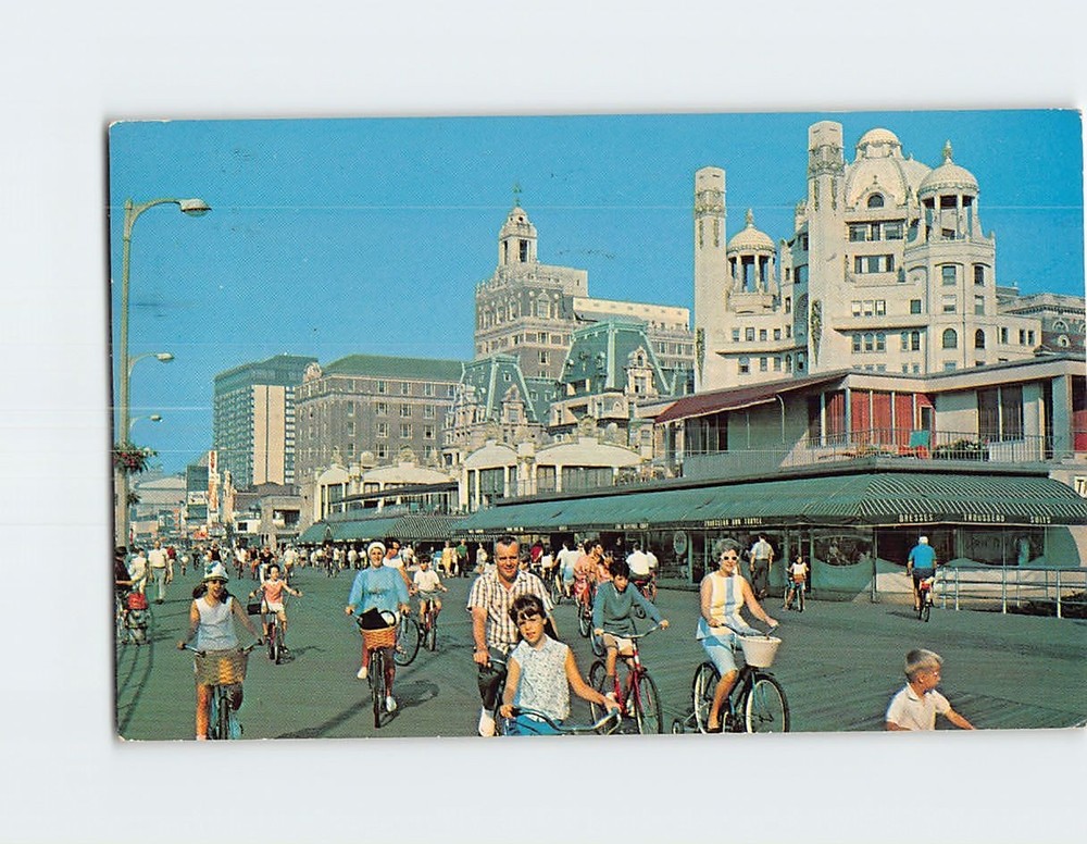 Postcard Bicycling on the Boardwalk Atlantic City New Jersey USA