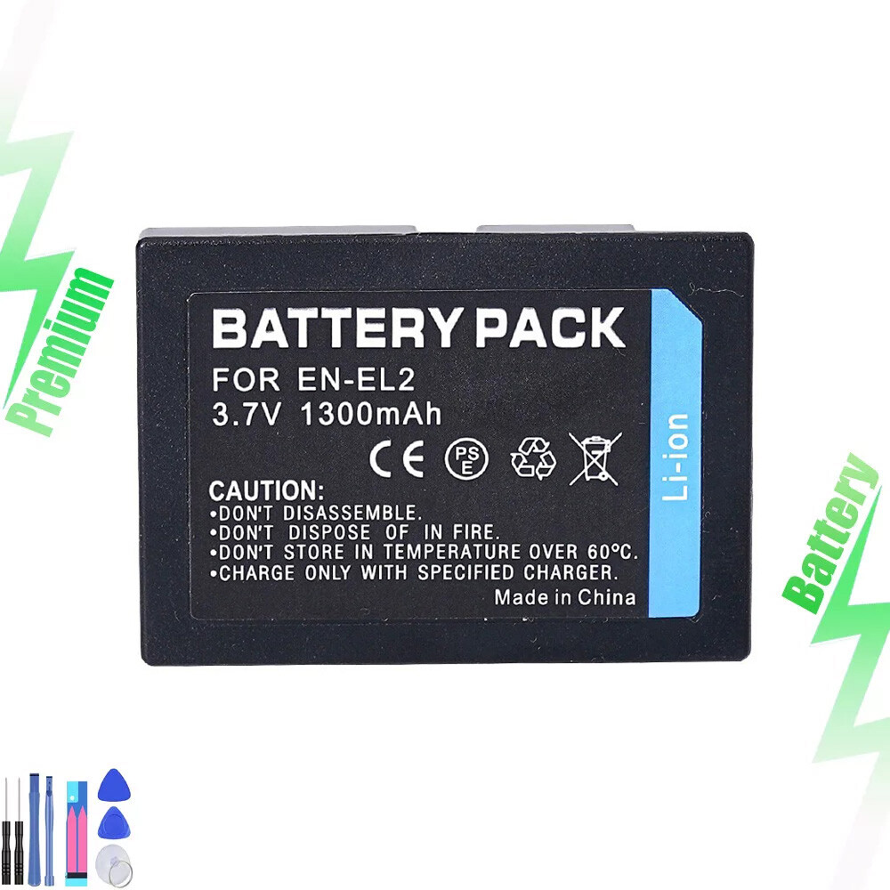 1x 1300mah Battery for Nikon EN-EL2 Coolpix 2500 3500 SQ500