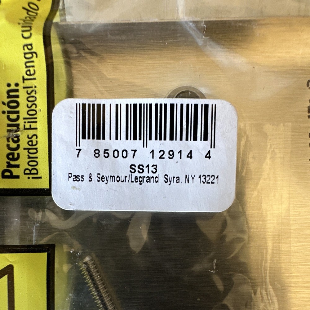 Pass & Seymour/Legrand SS13 1-Gang Toggle Wall Plate Stainless Steel Silver