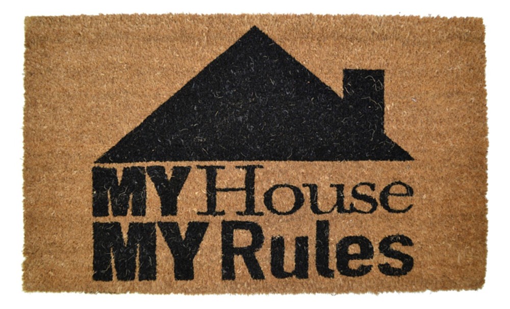 MY HOUSE MY RULES VINYL BACK COIR DOORMAT - 18