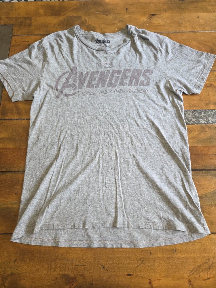 Marvel Avengers Age of Ultron Movie T-Shirt Mens Large Gray Graphic Tee