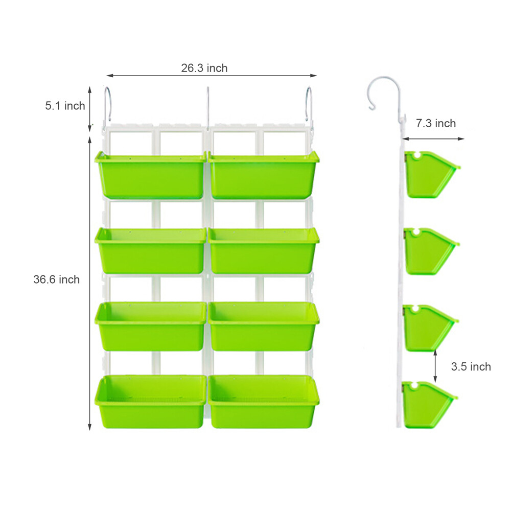 8 Pockets Vertical Planters Indoor Outdoor Living Wall Mounted Garden Wall Plant