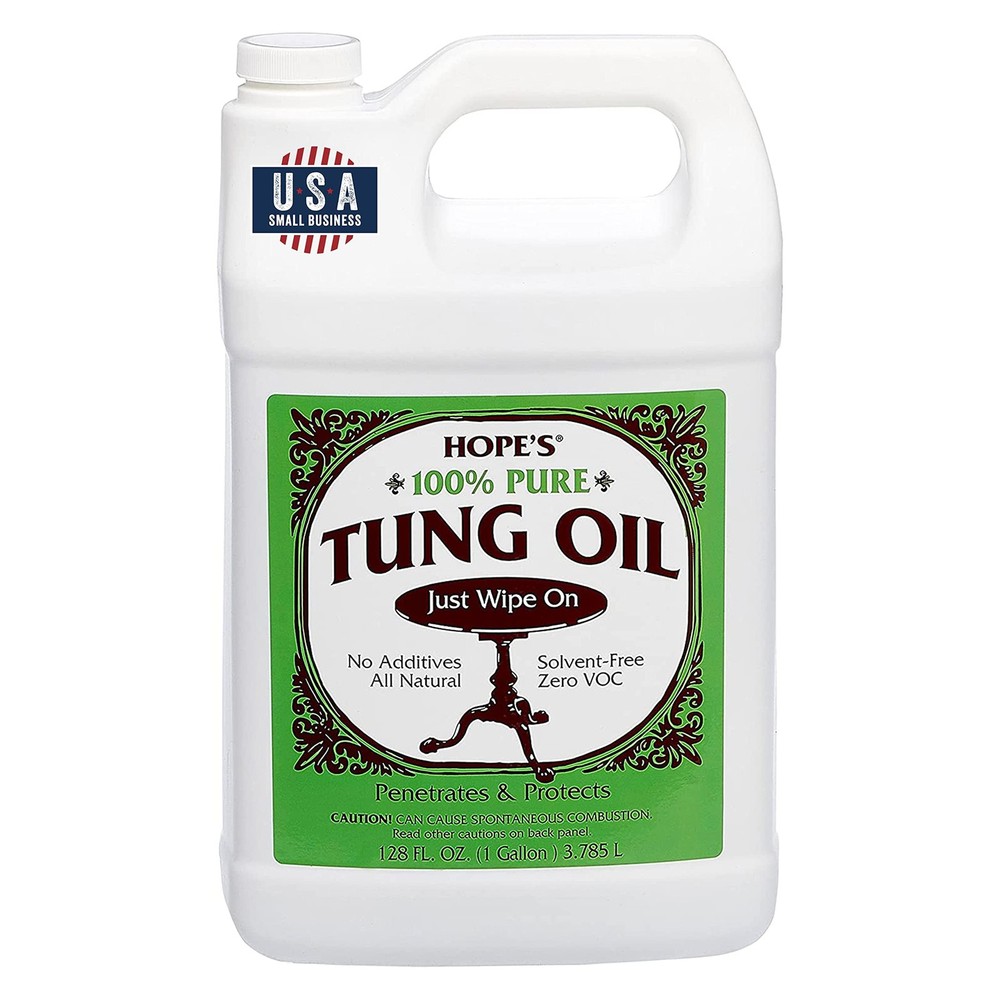 100% Pure Tung Oil, Food Safe, Premium Waterproof Natural Wood Finish and Sea...