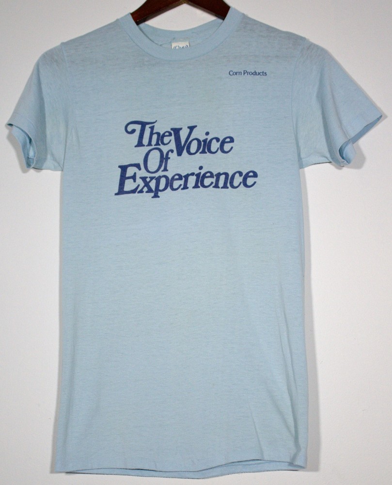 Vintage 70s 80s Corn Products Voice of Experience Ched Quality Knits Tee Med