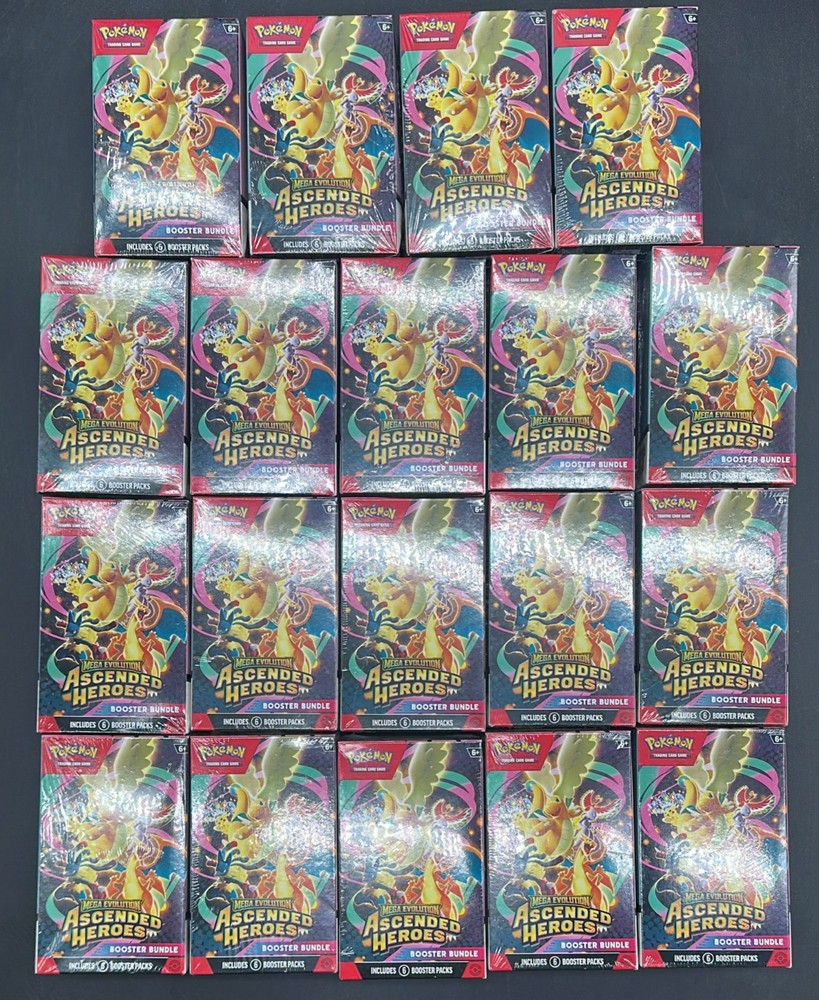 Lot of (19) Pokemon TCG Ascended Heroes Booster Bundles SEALED NEWPROBSTEIN123 is actively accepting CONSIGNMENTS !!