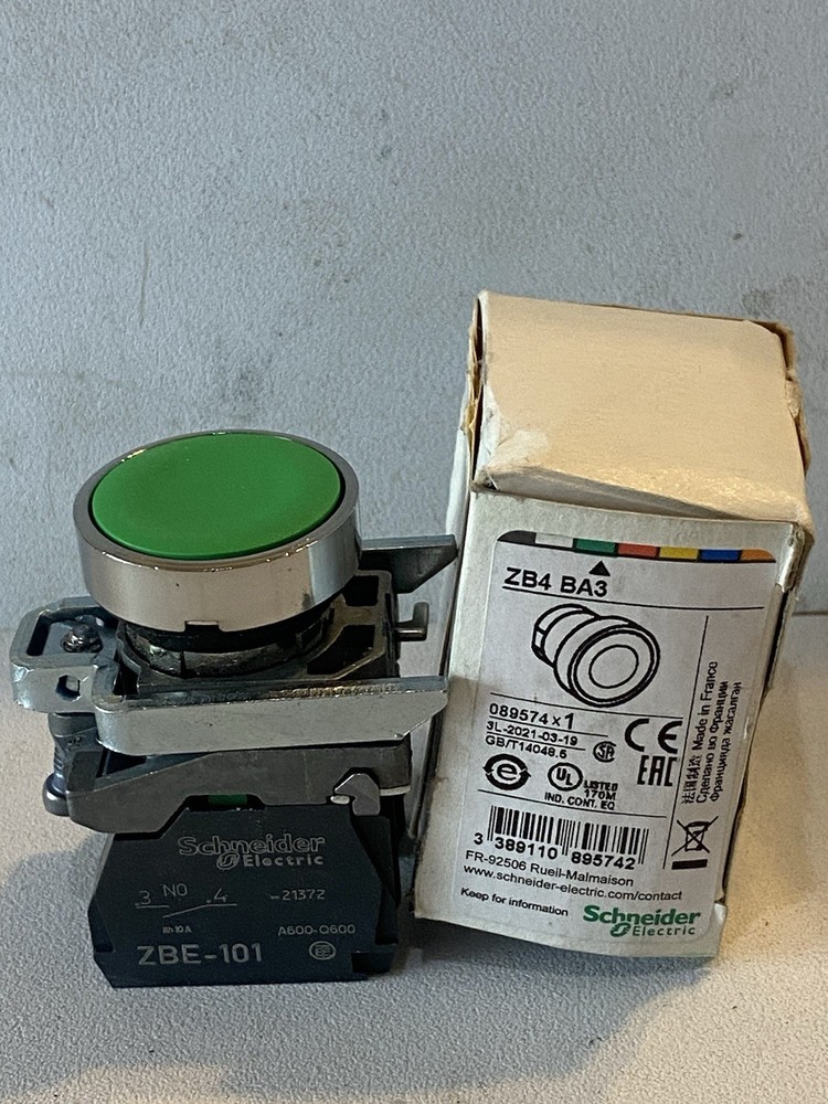 Schneider Electric Non-Illum Push Button Operator,Green ZB4BA3
