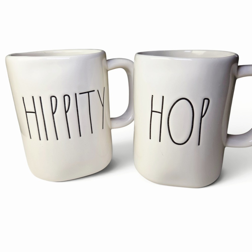 Rae Dunn HIPPITY HOP Easter Coffee Mug Set Lot Artisan Collection by Magenta
