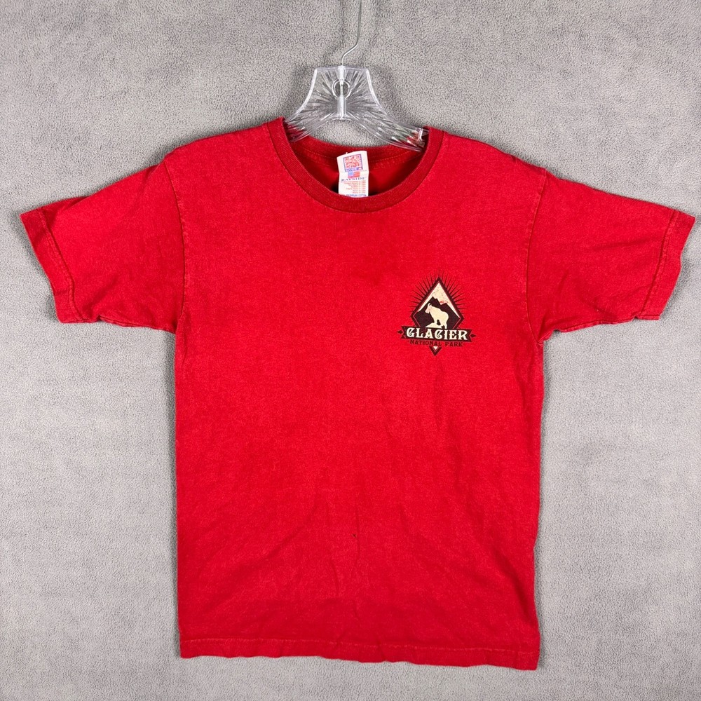 Vintage 90s Glacier National Park Mens S Short Sleeve Graphic Shirt USA Made