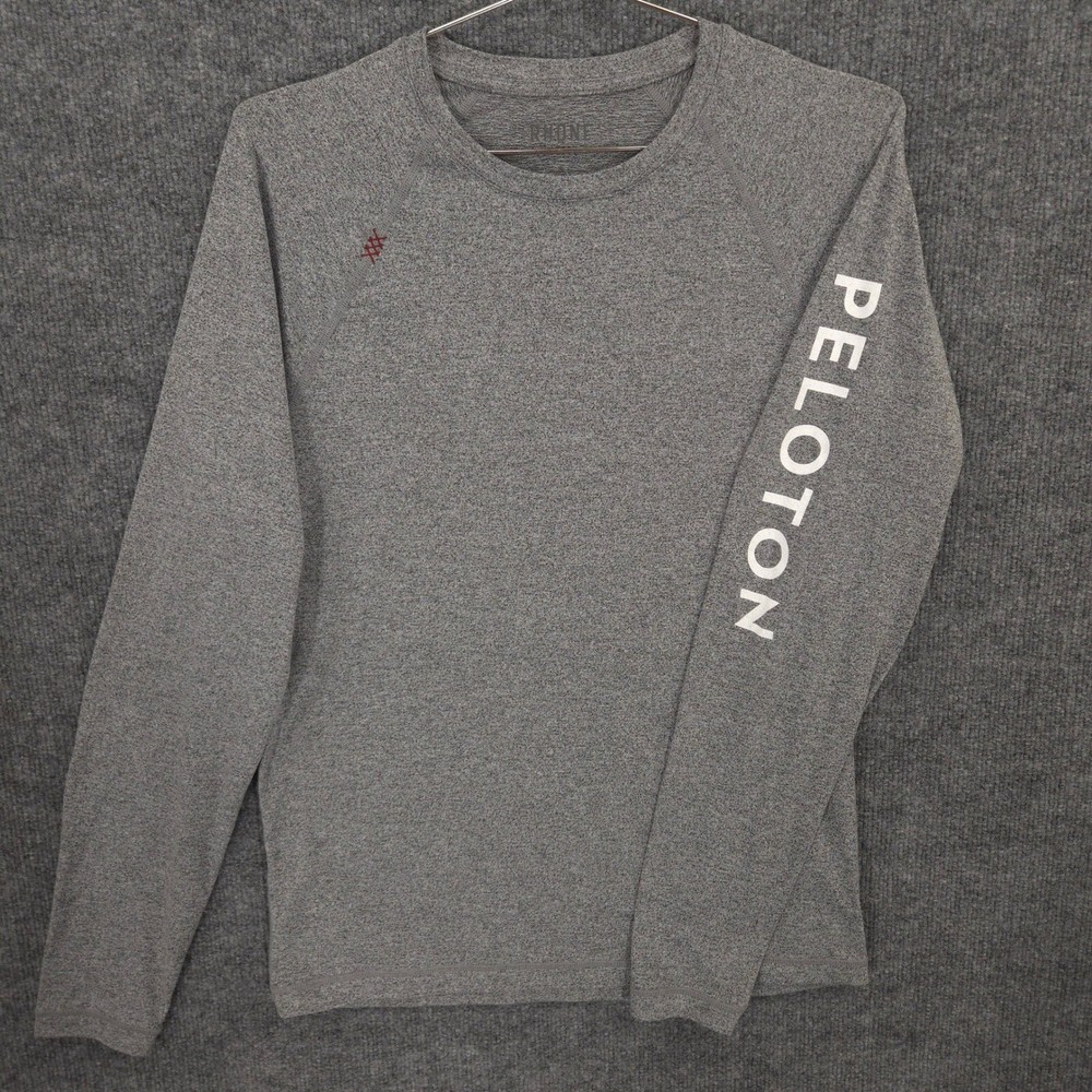Rhone Reign Shirt Mens S Gray Heather Peloton Performance Long Sleeve Crewneck