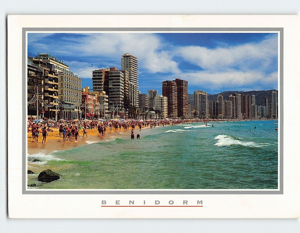 Postcard Beach Scene Benidorm Spain
