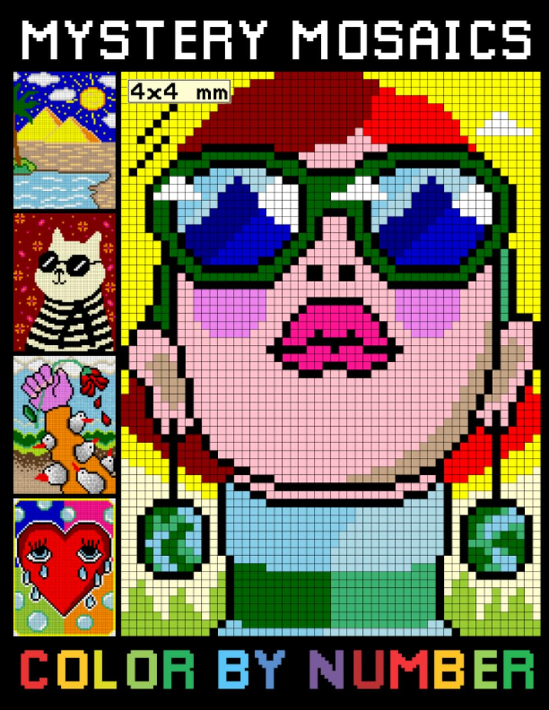 Mystery Mosaics Color by Number: Relaxation Pixel Coloring Book with Large Print