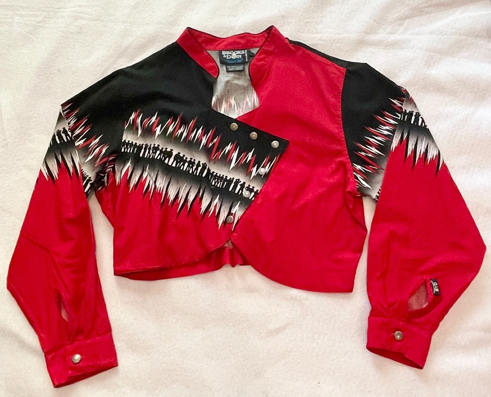 VINTAGE Brooks & Dunn by Panhandle Slim Women's Western Cropped Long Sleeve- M?