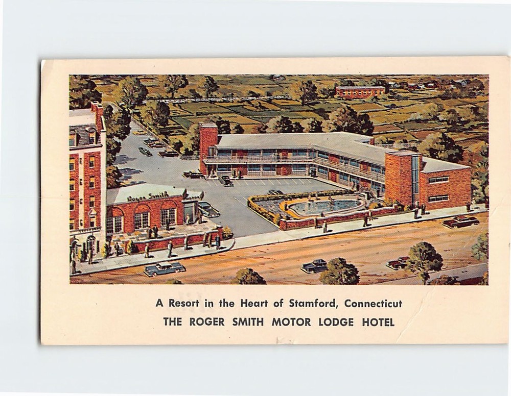 Postcard Roger Smith Motor Lodge Hotel Stamford Connecticut USA
