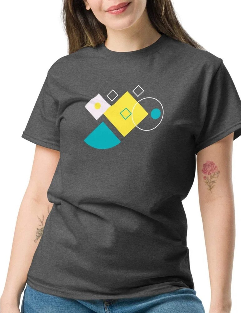Abstract Geometry T‑Shirt – Modern Geometric Graphic Cotton Tee-image