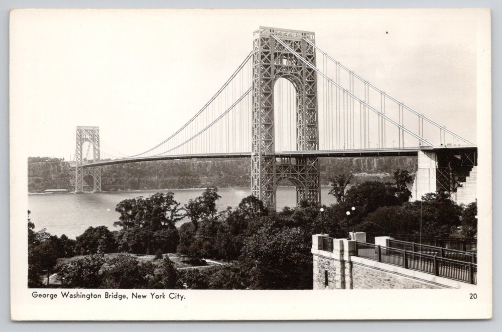 George Washington Bridge NYC RPPC Real Photo Postcard c.1930s A.A. Krimer